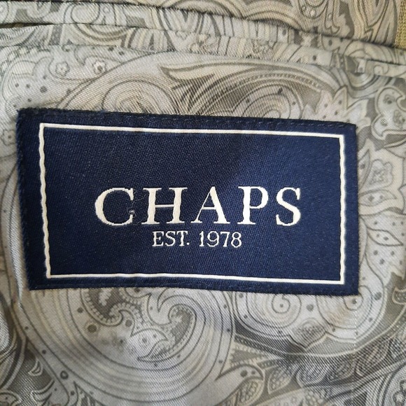 Chaps Mens Sport Coat Blazer Suit Jacket 46R 50" Gray 2 Button Mint - Picture 10 of 12